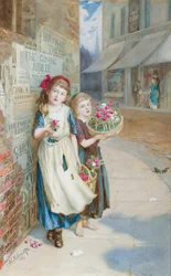 Kleine Blumenverkäufer